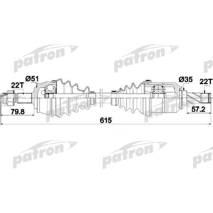 Полуось Patron PDS0285