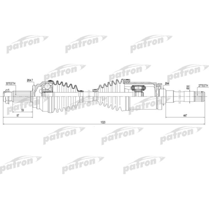 Полуось Patron PDS0387