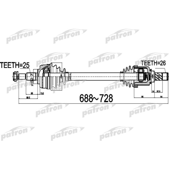 Полуось Patron PDS0529