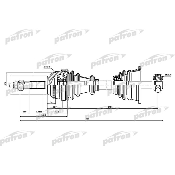 Полуось Patron PDS1397