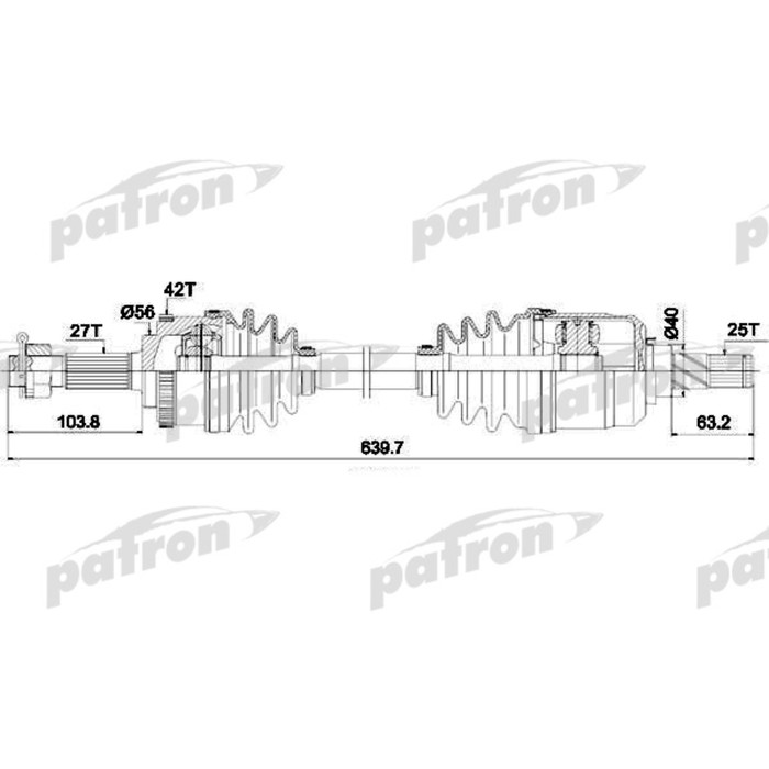 Полуось Patron PDS1620