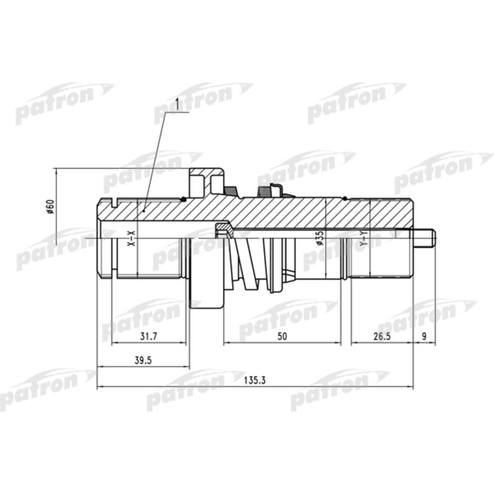 Вал приводной внутреннего Patron PDSV025