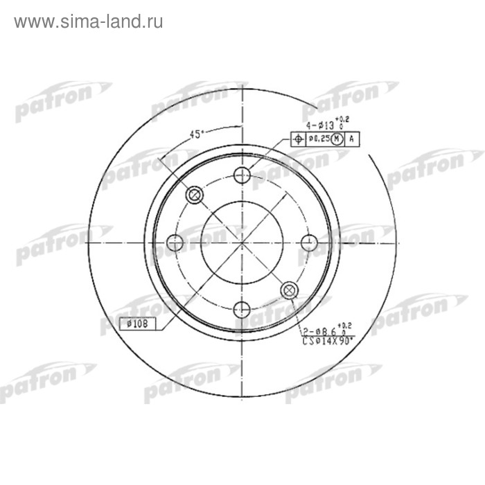 фото Диск тормозной patron pbd1221