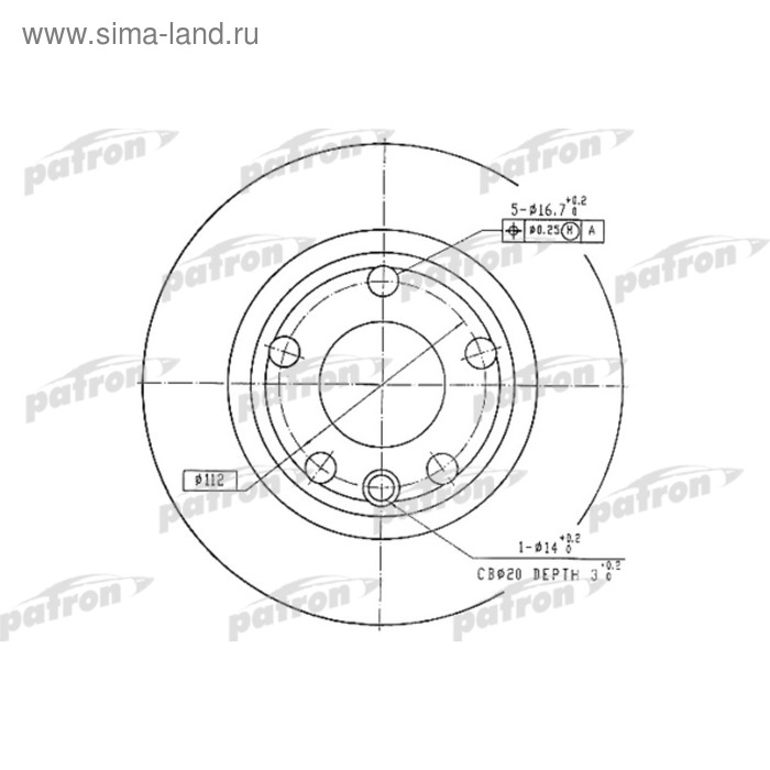 фото Диск тормозной patron pbd1593