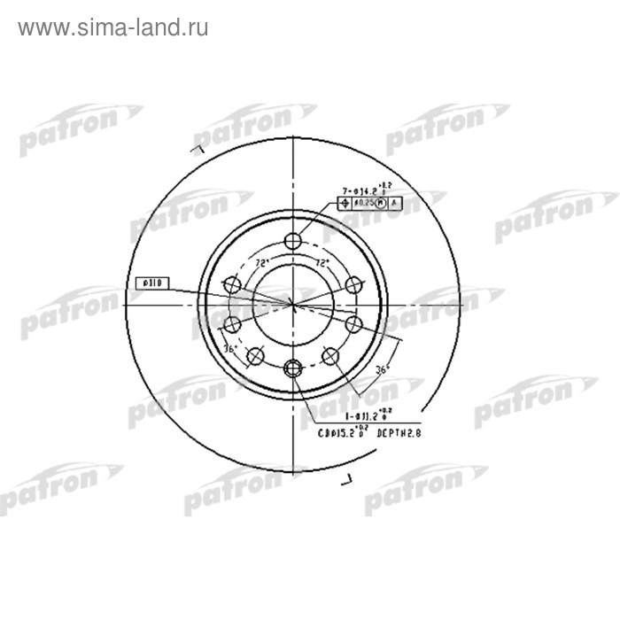 фото Диск тормозной patron pbd4048