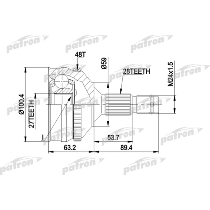 Шрус наружный Patron PCV1180