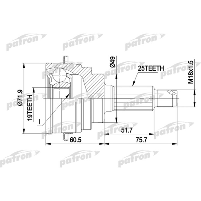 Шрус наружный Patron PCV1365