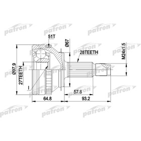 

Шрус наружный Patron PCV1371