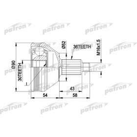 

Шрус наружный Patron PCV1414