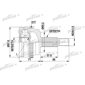 

Шрус наружный Patron PCV1453