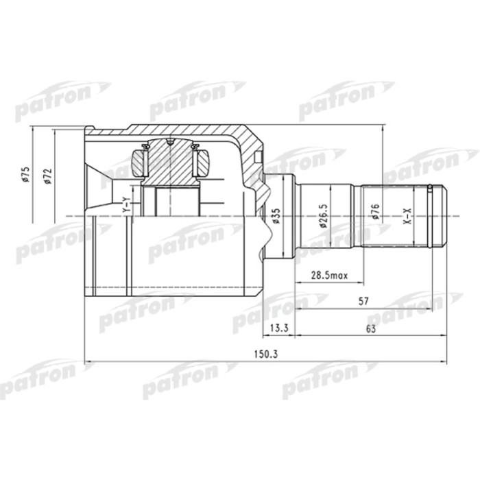 Шрус внутренний Patron PCV1516