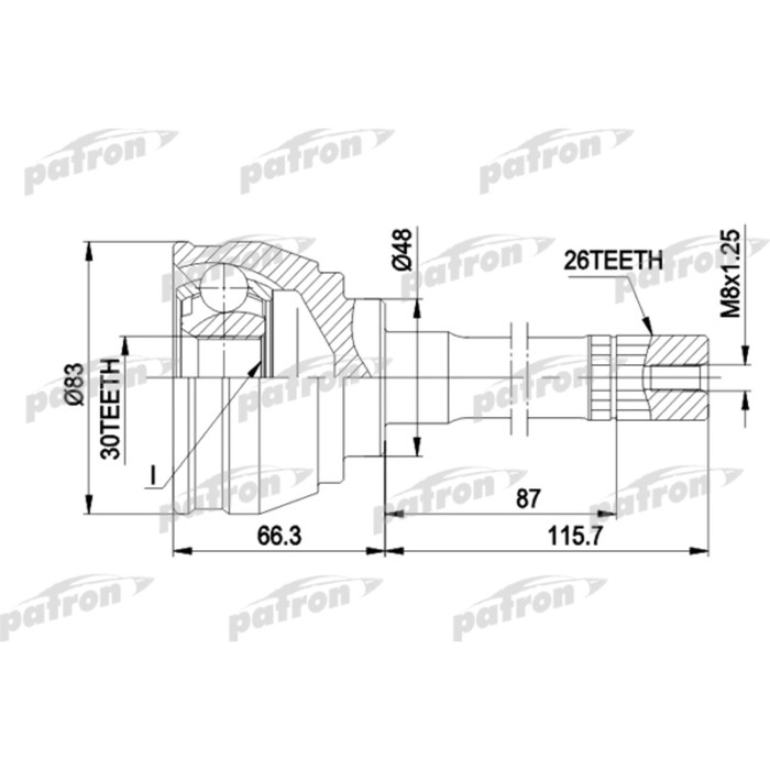 Шрус наружный Patron PCV1540