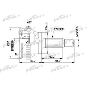 

Шрус наружный Patron PCV1617AL