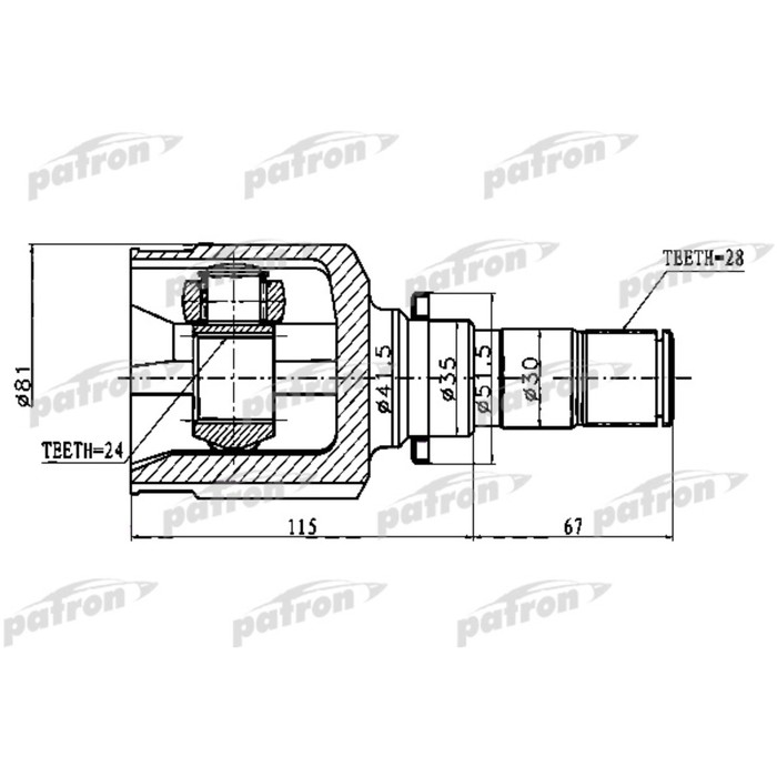 Шрус внутренний Patron PCV1747