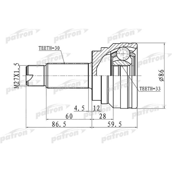 Шрус наружный Patron PCV3006