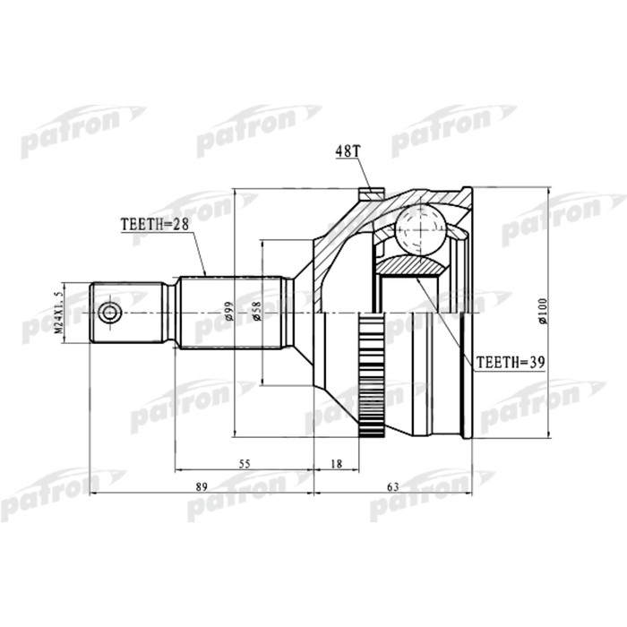Шрус наружный Patron PCV3083