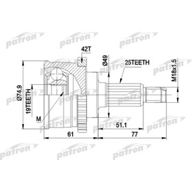 

Шрус наружный Patron PCV3741
