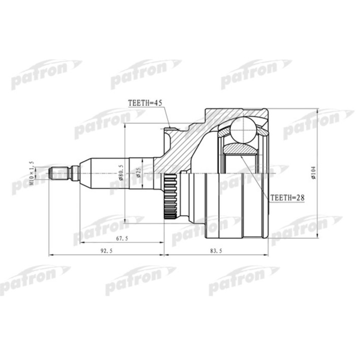 Шрус наружный Patron PCV8748