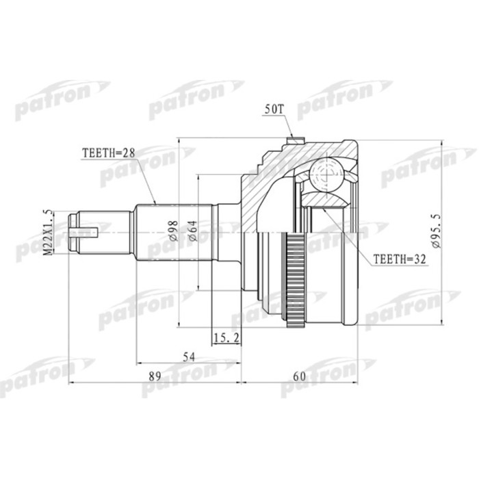 Шрус наружный Patron PCV9574