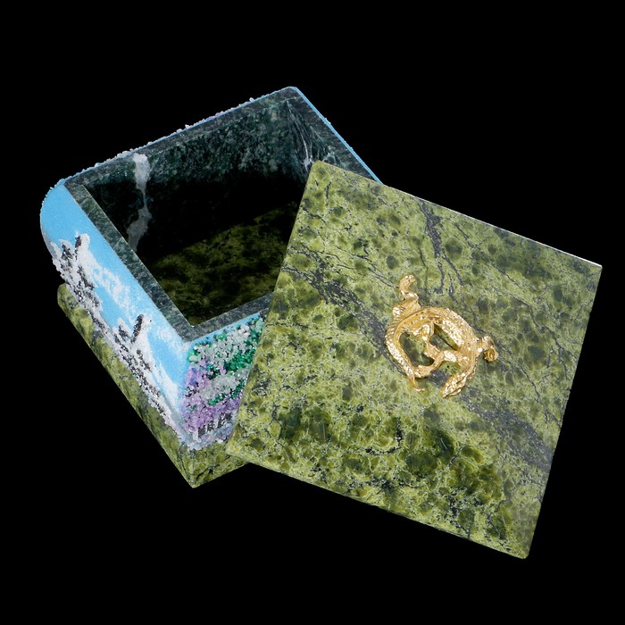 Шкатулка рисованная с ящеркой, серпент