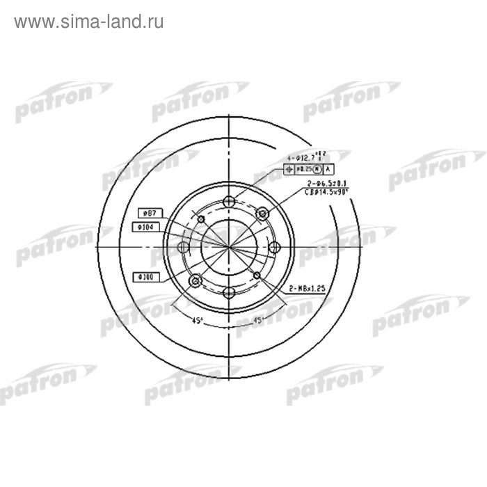 фото Диск тормозной patron pbd1436