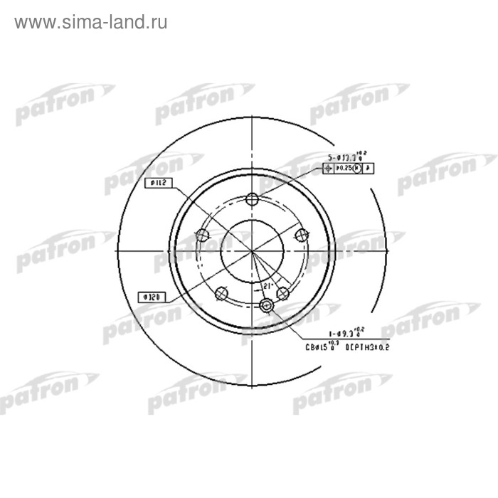 фото Диск тормозной patron pbd2779