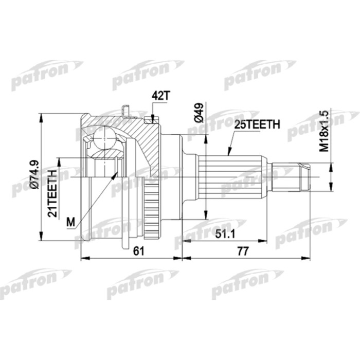 Шрус наружный Patron PCV1266
