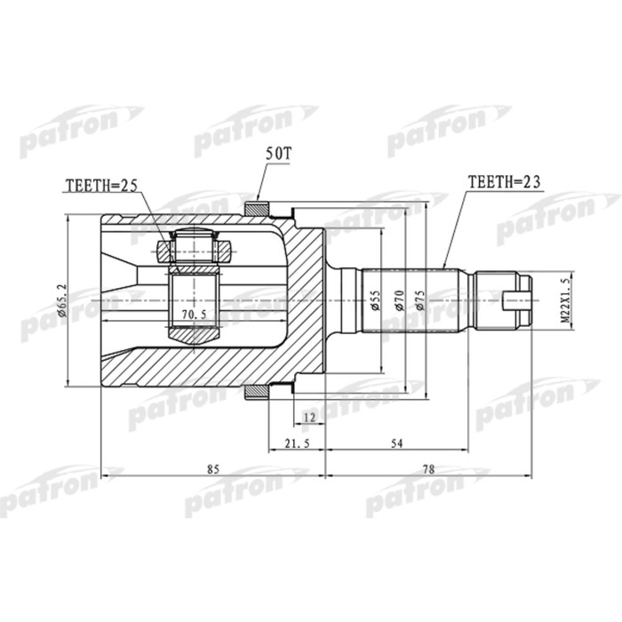 Шрус наружный Patron PCV1338