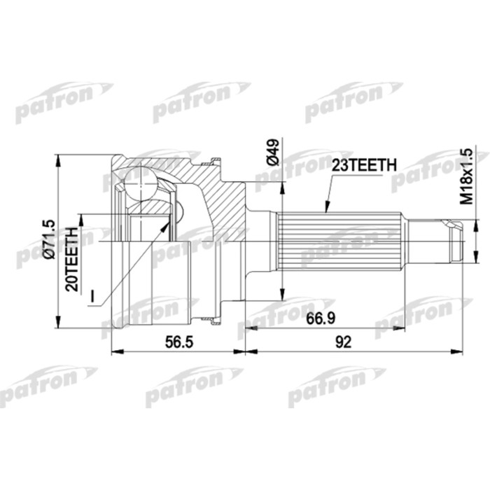 Шрус наружный Patron PCV1360