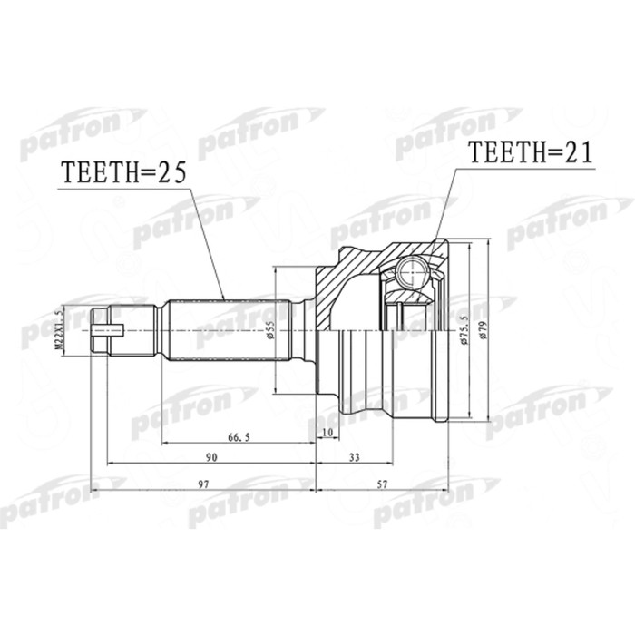 Шрус наружный Patron PCV1386