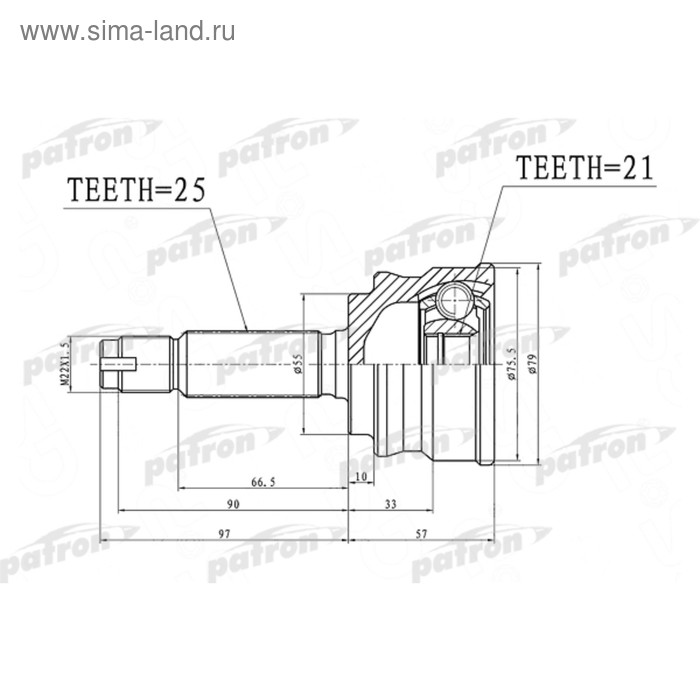 фото Шрус наружный patron pcv1386