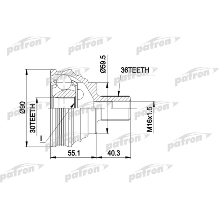 Шрус наружный Patron PCV1467