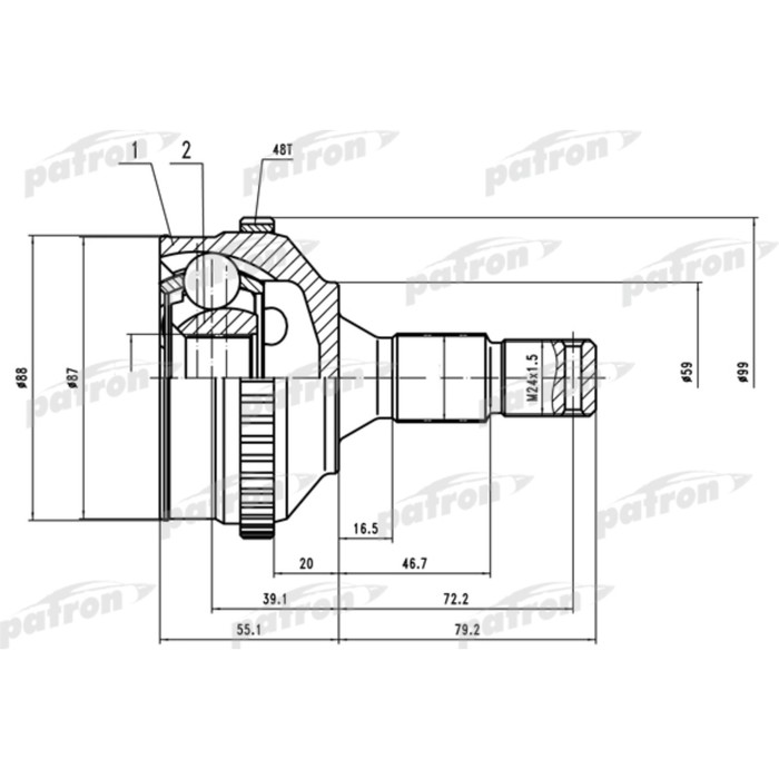 Шрус наружный Patron PCV1569