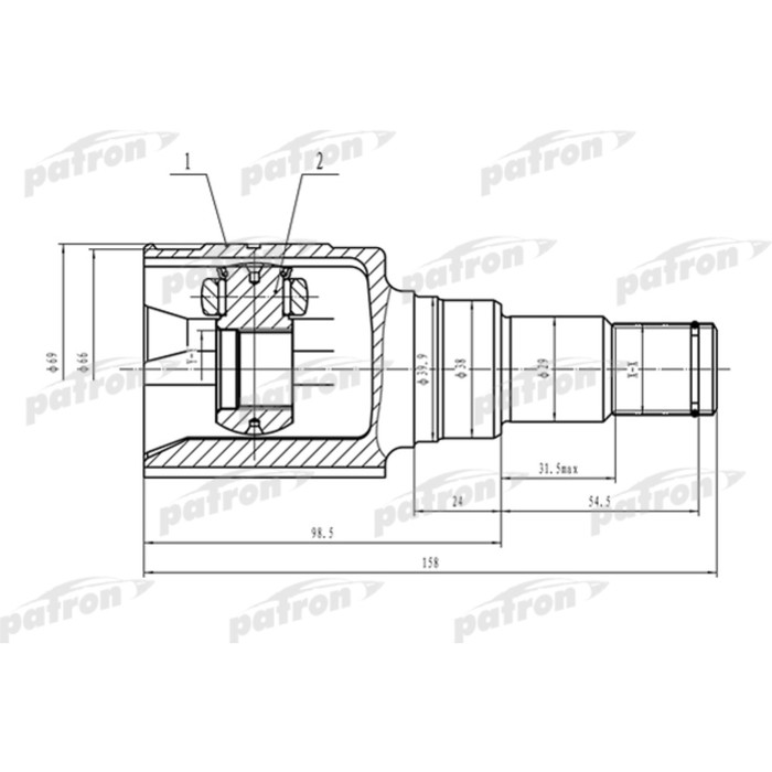 Шрус внутренний Patron PCV1572