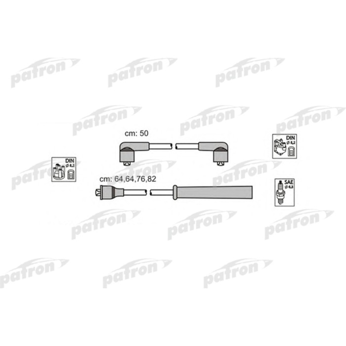 Провода высоковольтные, комплект Patron PSCI1016