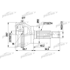 

Шрус наружный Patron PCV1617AR