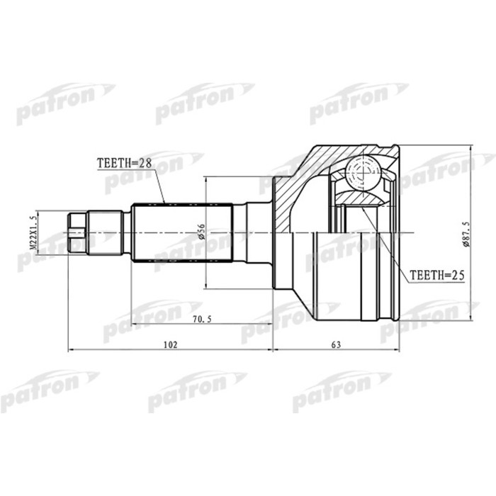 Шрус наружный Patron PCV1654