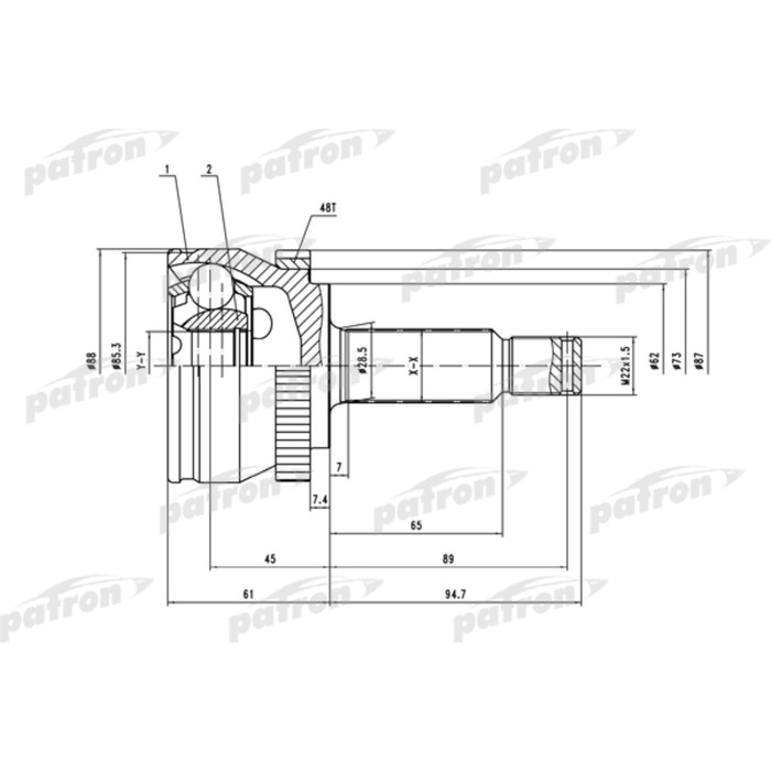 Шрус наружный Patron PCV1661
