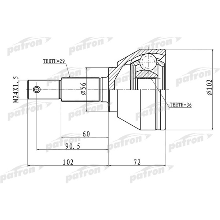 Шрус наружный Patron PCV1698