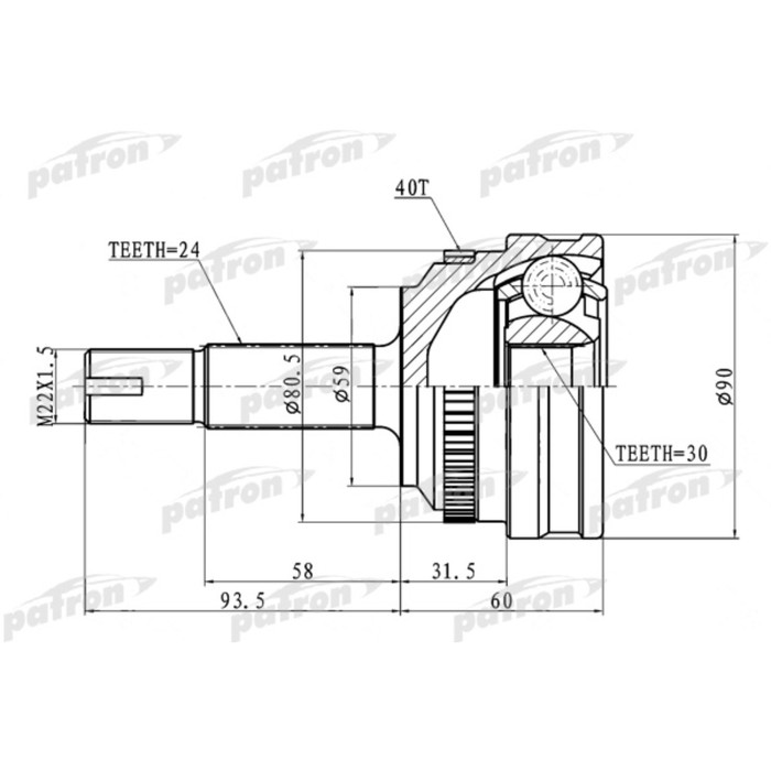 Шрус наружный Patron PCV1715