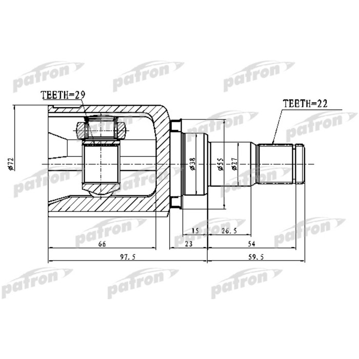 Шрус внутренний Patron PCV1750