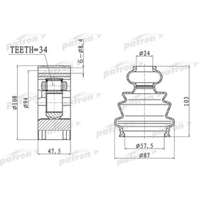 

Шрус внутренний Patron PCV4044