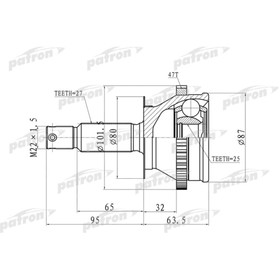 

Шрус наружный Patron PCV8728