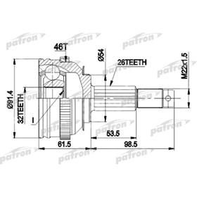 

Шрус наружный Patron PCV9491