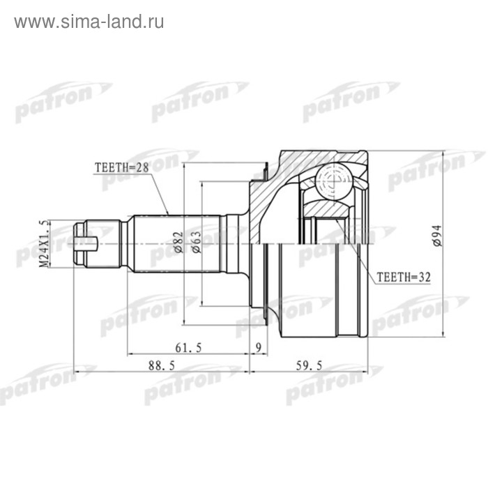 фото Шрус наружный patron pcv9744