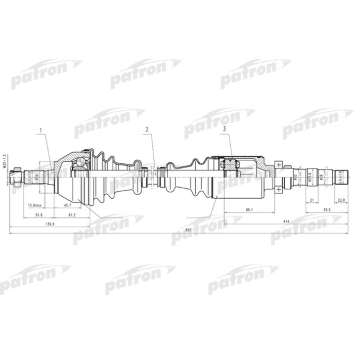 Полуось Patron PDS0011