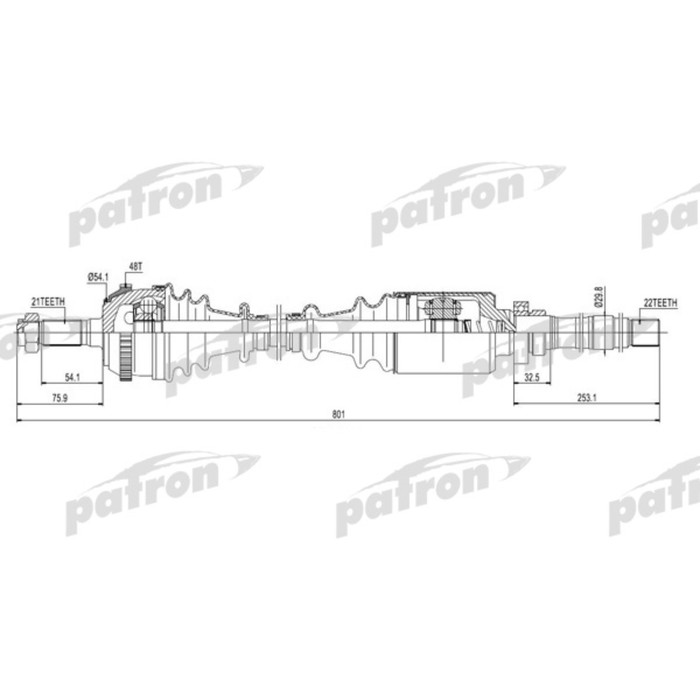 Полуось Patron PDS0072
