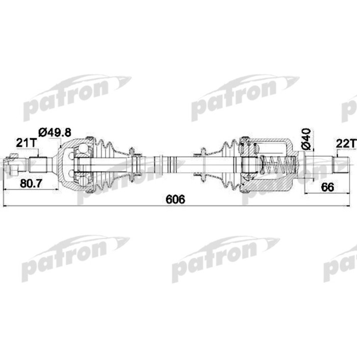 Полуось Patron PDS0080