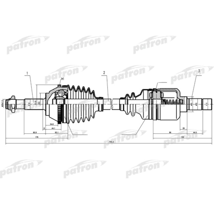 Полуось Patron PDS0086