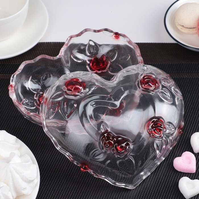 Блюдо с крышкой 250 мл "Розы красные"